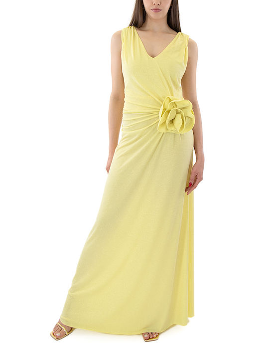 C. Manolo Dress Maxi Βραδινό Φόρεμα Κιτρινο