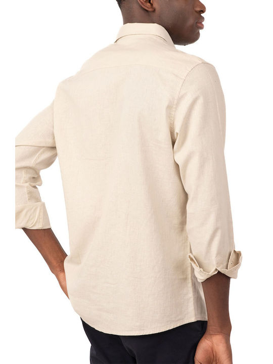 Rebase Men's Shirt Long Sleeve Linen BEIGE RGS-580