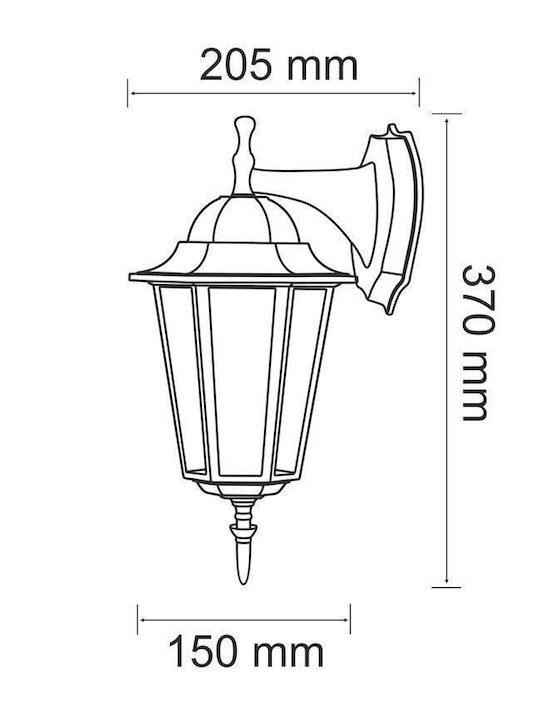 Goldlux Επιτοίχιο Εξωτερικό Φωτιστικό 15x20.5x37εκ. Goldlux Επιτοίχιο Εξωτερικό Φωτιστικό 15x20.5x37εκ.