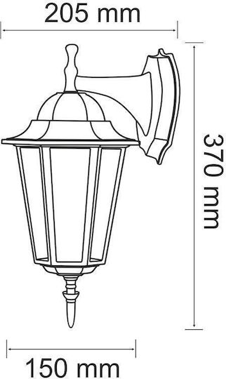 Goldlux Wall-Mounted Outdoor Lighting 15x20.5x37cm