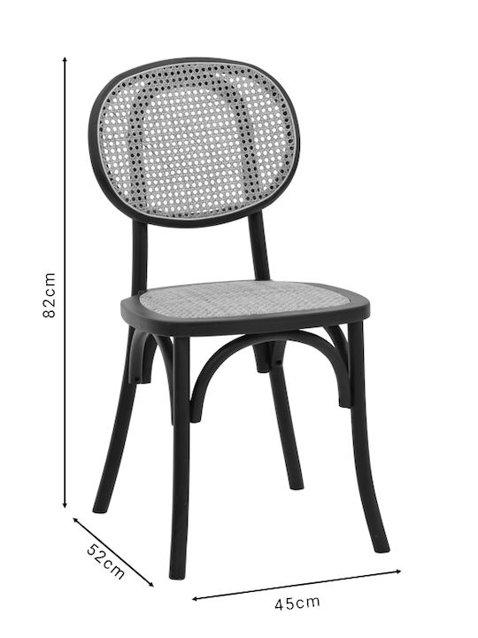 Scaun de exterior Lemn Zoel Negru 45x52x82cm