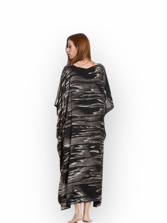 Women's Viscose Caftan 6105 Rima Tie Dye Black