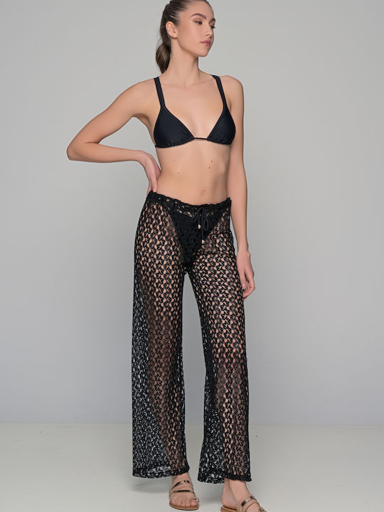 Milena by Paris Γυναικεία Παντελόνα Παραλίας σε Μαύρο χρώμα