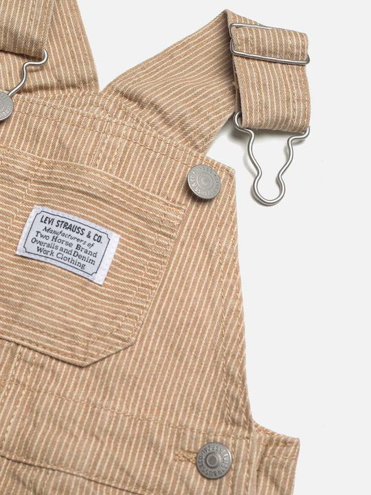 Kids' Overall Beige Railroad Stripe Overall