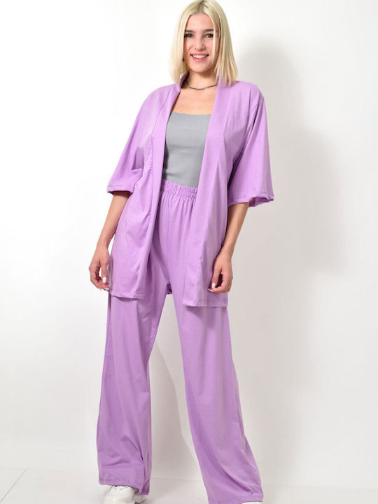 Set Kimono Monochrom Flieder 23842