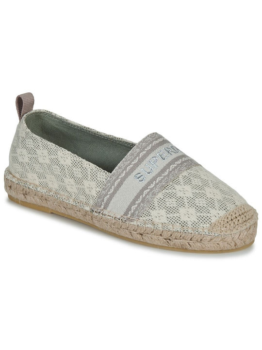 Superdry Stoff Damen Espadrilles in Beige Farbe