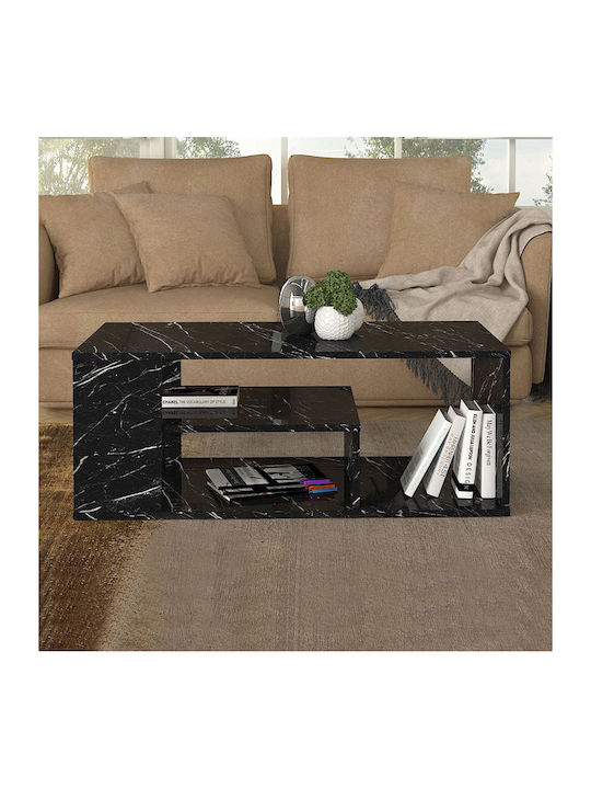 Rectangular Central Coffee Table Abdera Wooden Black W110xL60xH42cm