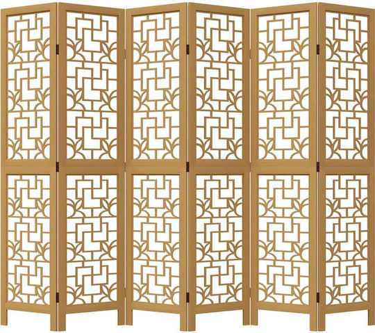 vidaXL Decorativ Paravan Lemn cu 6 Panouri 210x180cm