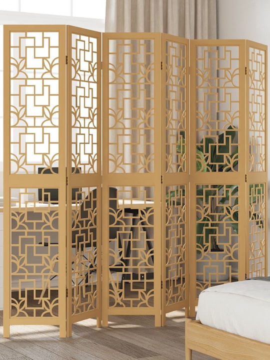 vidaXL Decorativ Paravan Lemn cu 6 Panouri 210x200cm