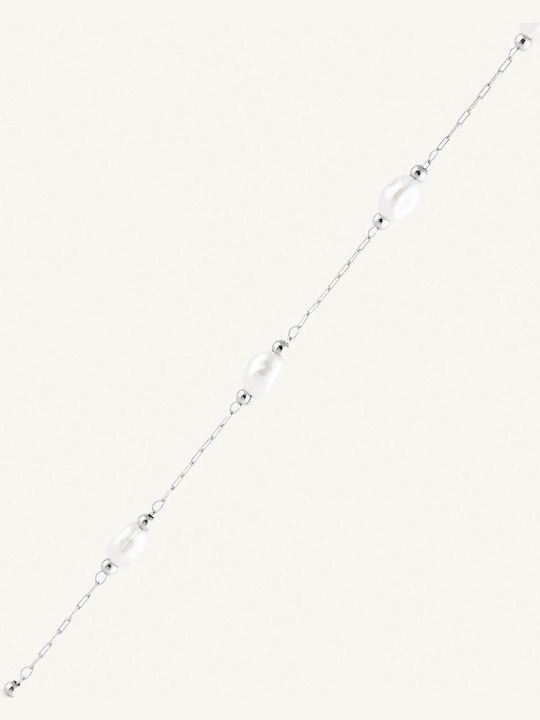 StanStefan Bracelet Anklet Chain made of Steel with Pearls