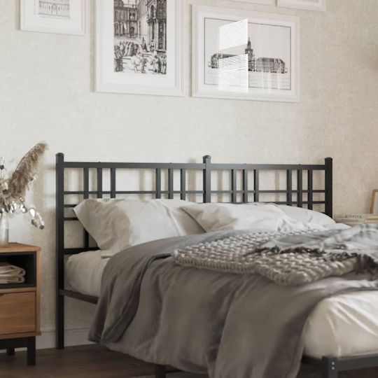 vidaXL Metallisches Kopfteil für Bett Schwarz 166x90cm