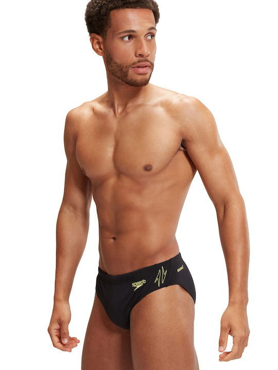 Speedo Hyperboom Splice Brief Ανδρικό Μαγιό Slip Μαύρο