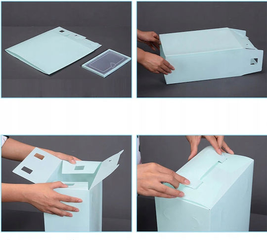 Plastic Cutie de Depozitare cu Capac Albastru 21.5x31x12.5cm 1buc