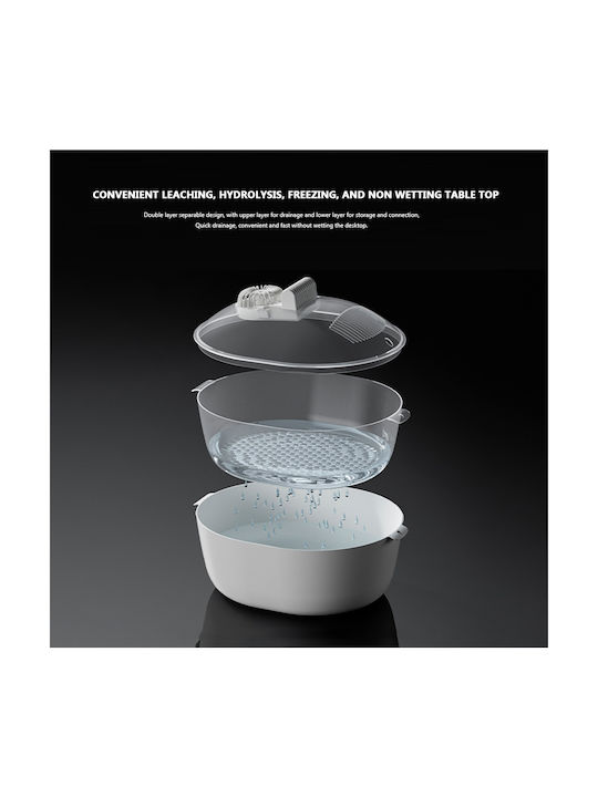 Cutie pentru Mâncare Plastic Alb 32.3x25.3cm 1buc