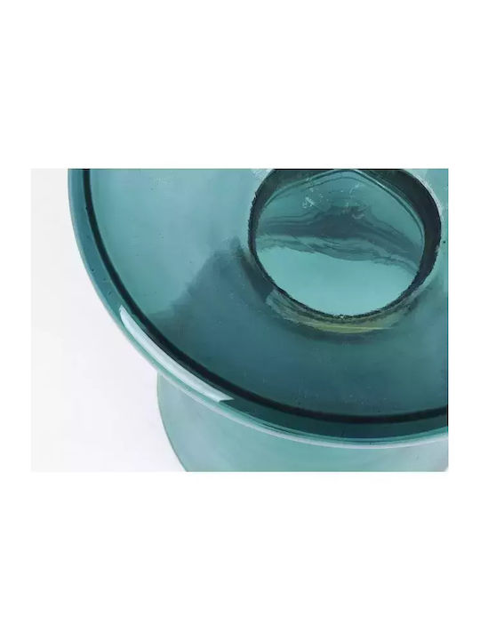 Round Side Table Azmin Glass Blue 36x36x46 cm