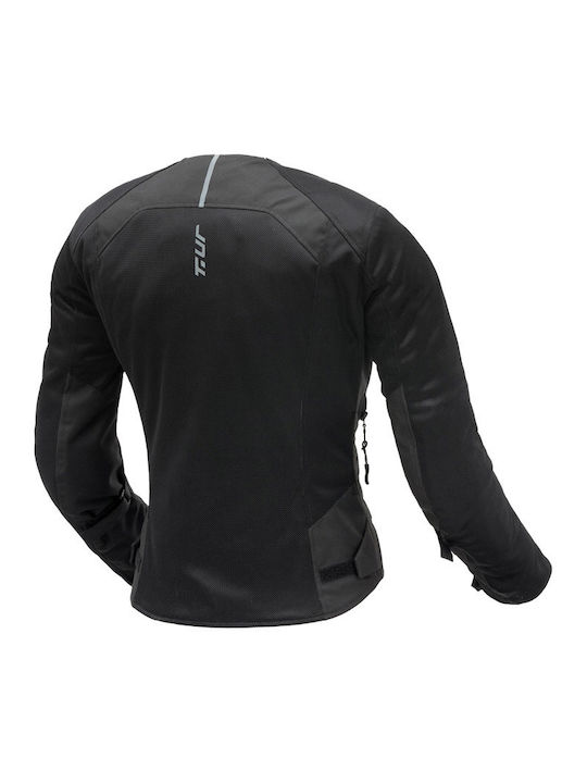 Tur Sommer Damen Motorradjacke Schwarz