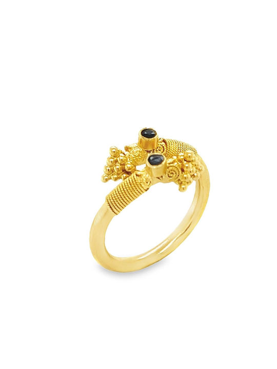 Xryseio Women's Gold Ring with Stone 18K