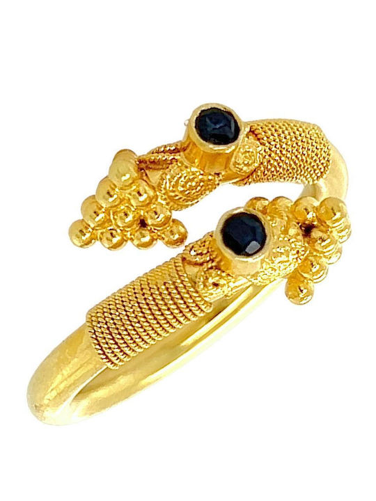 Xryseio Damen Ring mit Steinen aus Gold 18K