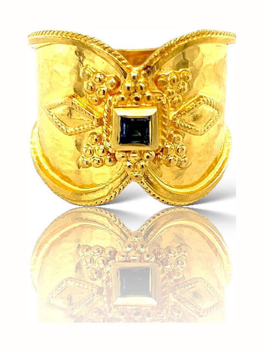 Xryseio Damen Ring mit Steinen aus Gold 18K