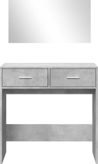 Floor-Standing Makeup Dressing Table Wooden Grey with Mirror 80x39x80cm