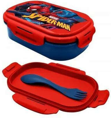 Spiderman Tritan Sandwichbox mit Besteck und 400ml Wasserflasche 21 x 14 x 6 cm Mehrfarbig