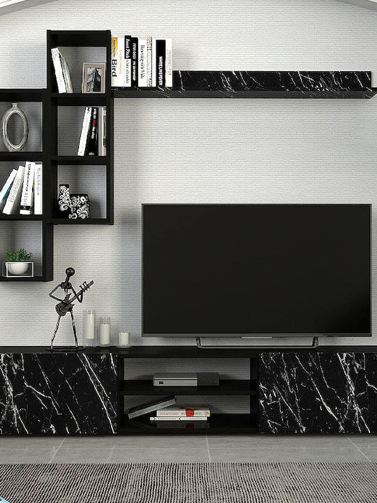 Duana Living Room TV Unit Black L180xW38xH35.7cm