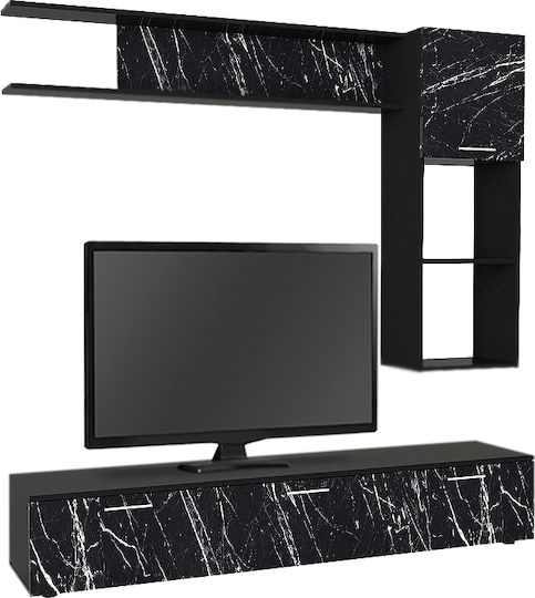 Unitate TV pentru sufragerie Darcy Negru L180xA40xÎ33buc