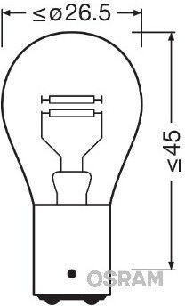 Osram Lămpi Autoturismului P21/5W Simple 12V 12W 2buc