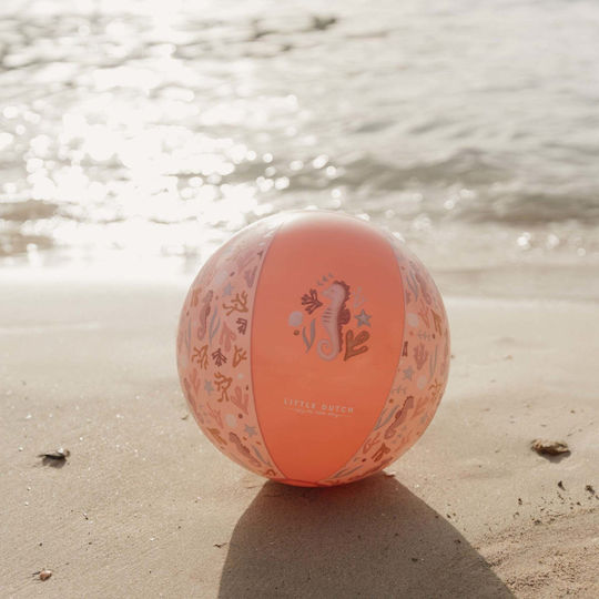 Little Dutch Ocean Dreams Aufblasbarer Strandball in Rosa Farbe 35 cm