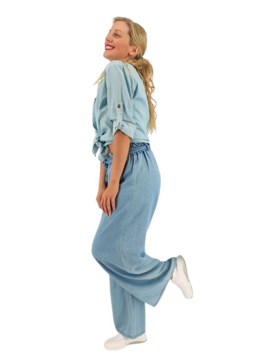 Women's Denim Long Sleeve Shirt Blue