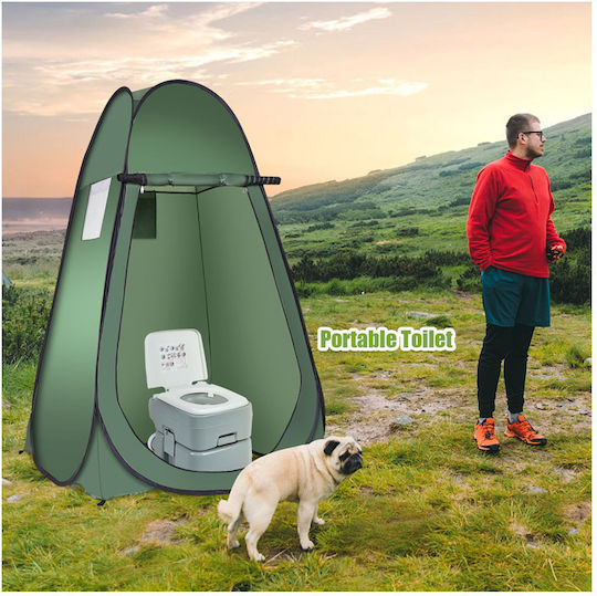 Costway Camping Tent Pop Up Toilet Green 3 Seasons 120x120x190cm