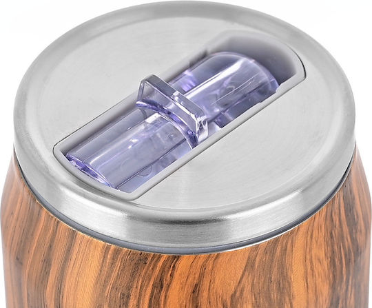 Estia Travel Cup Save the Aegean Recyclable Glass Thermos Stainless Steel / Plastic BPA Free 500ml Sekoya with Straw