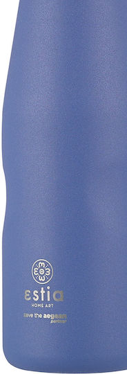 Estia Travel Flask Save the Aegean Recyclable Bottle Thermos Stainless Steel BPA Free 500ml Denim Blue