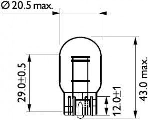 Philips Lămpi Autoturismului Set de 2 W21/5W Simple 12V 21W