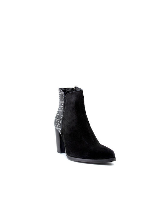 Les Tropeziennes Suede Women's Chelsea Boots with High Heel Black