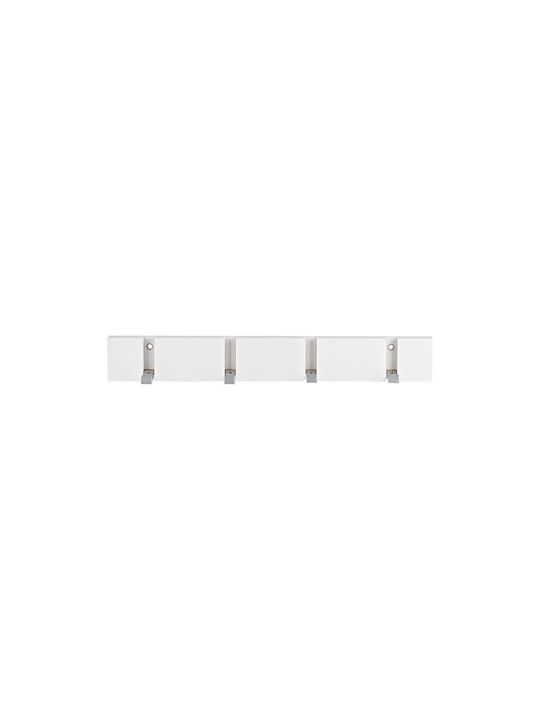 Estia Wooden Wall Hanger 4 Hooks White 40x1.8x5.5cm