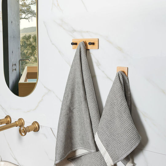 Estia Κρεμάστρα Τοίχου Bamboo Essentials Ξύλινη 3 Θέσεων Καφέ 15x3.8x5cm