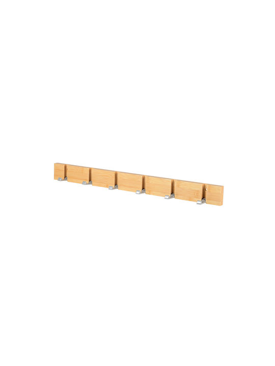 Estia Κρεμάστρα Τοίχου Ξύλινη 6 Θέσεων Μπεζ 60x1.8x5.5cm