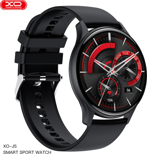 XO J5 Smartwatch with Heart Rate Monitor (Black)