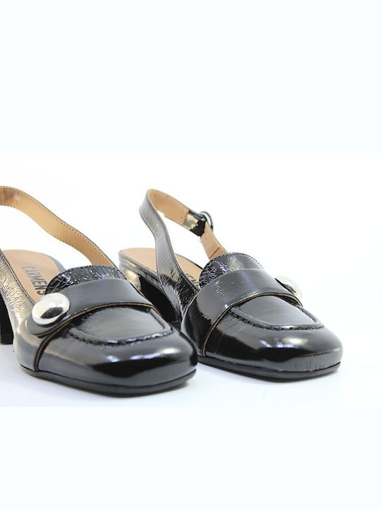 Δερματινες Slingback Γοβες Carmens Chanel Zoe Scoop A53120 Black