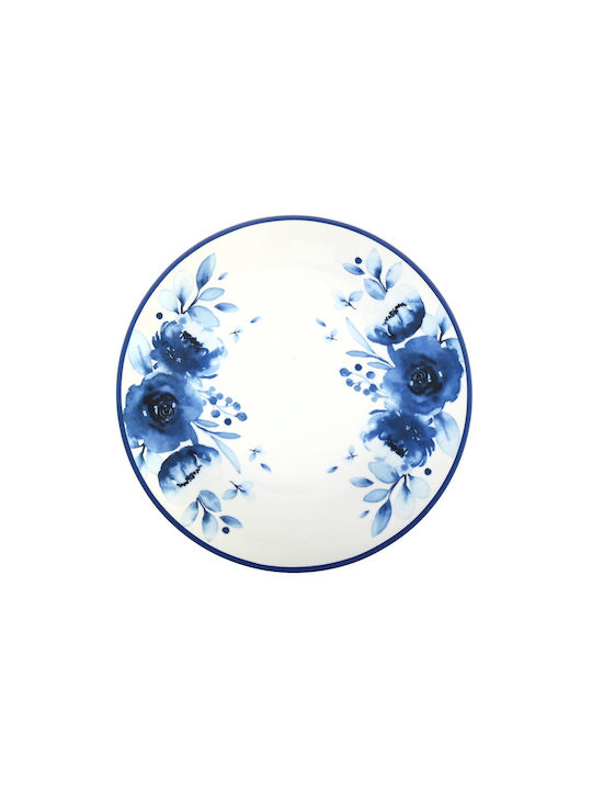 Estia Blue Rose Plate Desert made of Porcelain Blue with Diameter 20cm 6pcs