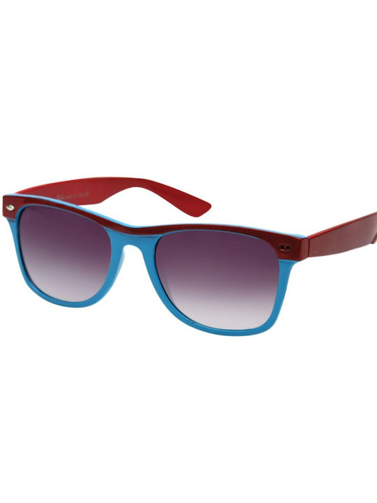 V-store Sunglasses with Blue Plastic Frame and Purple Gradient Lens 28031-3