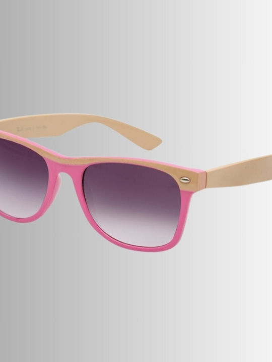 V-store Women's Sunglasses with Pink Plastic Frame and Purple Gradient Lens 28031-4