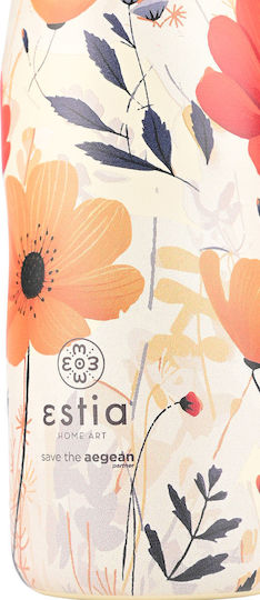 Estia Travel Flask Save the Aegean Ανακυκλώσιμο Μπουκάλι Θερμός Ανοξείδωτο BPA Free 500ml Summer reverie