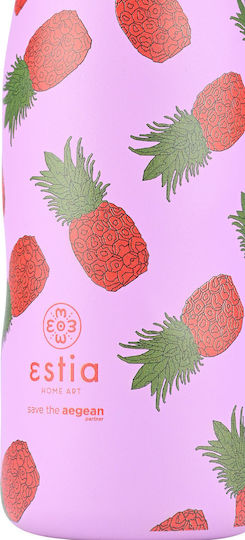 Estia Travel Flask Save the Aegean Ανακυκλώσιμο Μπουκάλι Θερμός Ανοξείδωτο BPA Free 500ml Tropic tango