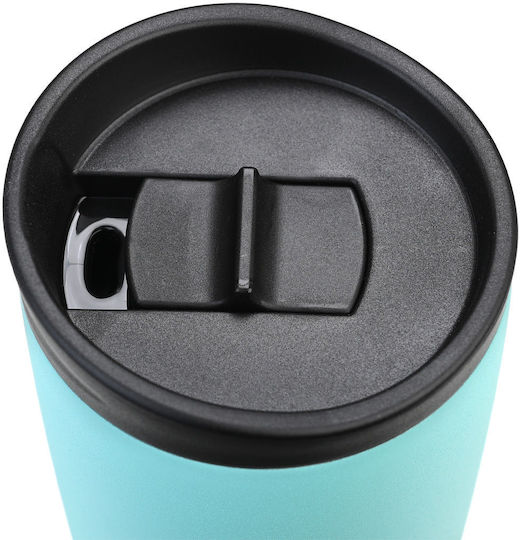 Estia Travel Mug Save The Aegean Recyclable Glass Thermos Stainless Steel BPA Free 350ml Bermuda Green