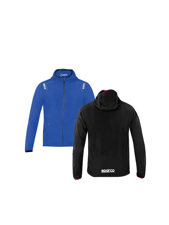 Sparco Work Jacket with Hood Blue
