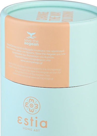 Estia Travel Mug Save The Aegean Ανακυκλώσιμο Ποτήρι Θερμός Ανοξείδωτο BPA Free 500ml Bermuda Green