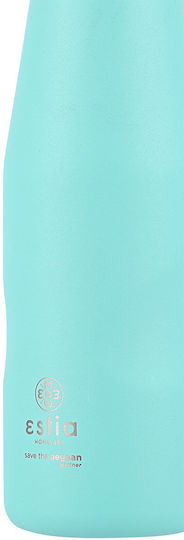 Estia Travel Flask Save the Aegean Ανακυκλώσιμο Μπουκάλι Θερμός Ανοξείδωτο BPA Free 500ml Bermuda Green