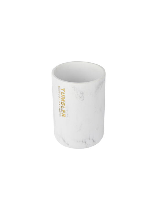 Estia Marble Tabletop Cup Holder made of Resin White